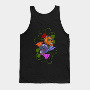 Dia De LOS MUERTOS SKULLs & FLOWERs Tank Top